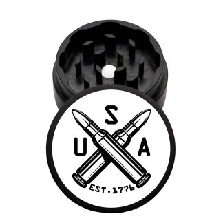 USA Made The Puck® Grinder: EST. 1776, Black, 1.750 [45mm], 2 Piece