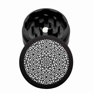 USA Made The Puck® Grinder: Loopy Mandala, Black, 1.750 [45mm], 2 Piece