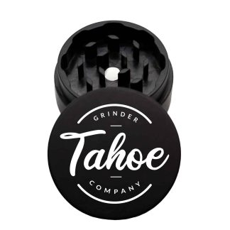 USA Made The Puck® Grinder: Tahoe Grinder Co Round Logo, Black, 1.750 [45mm], 2 Piece