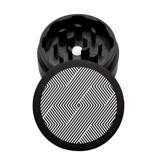 USA Made The Puck® Grinder: Trippy V2, Black, 1.750 [45mm], 2 Piece
