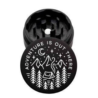USA Made The Puck® Grinder: Adventure Is Out There , Black, 1.750 [45mm], 2 Piece