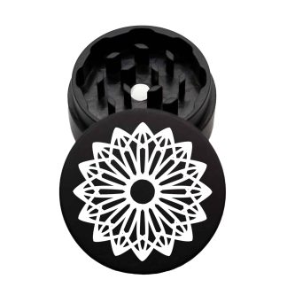 USA Made The Puck® Grinder: Amaryllis Mandala, Black, 1.750 [45mm], 2 Piece