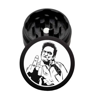 USA Made The Puck® Grinder: Johnny Cash 2, Black, 1.750 [45mm], 2 Piece