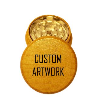 2 Piece Mini Wood Grinder: Custom Artwork, 2 Piece Wood with Insert