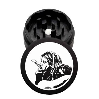 USA Made The Puck® Grinder: Kurt Cobain, Black, 1.750 [45mm], 2 Piece
