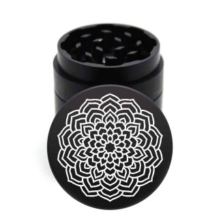 USA Made: Larkspur Mandala, Black, 1.750 [45mm], 3 Piece Mini
