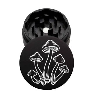 USA Made The Puck® Grinder: Mushrooms, Black, 1.750 [45mm], 2 Piece