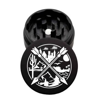 USA Made The Puck® Grinder: North, South, East, West, Black, 1.750 [45mm], 2 Piece