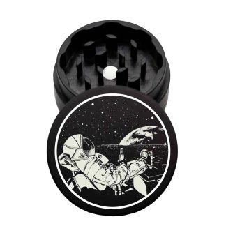 USA Made The Puck® Grinder: PBRS on the Moon, Black, 1.750 [45mm], 2 Piece