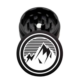 USA Made The Puck® Grinder: Retro Mountain, Black, 1.750 [45mm], 2 Piece