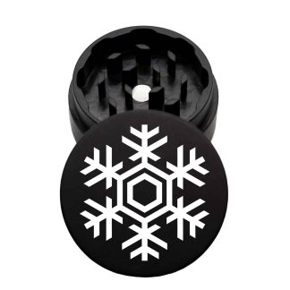 USA Made The Puck® Grinder: Snowflake, Black, 1.750 [45mm], 2 Piece