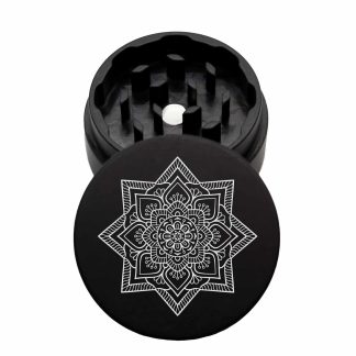 USA Made The Puck® Grinder: Star Mandala, Black, 1.750 [45mm], 2 Piece