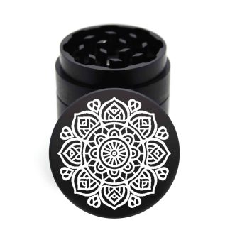 USA Made: Sunflower Mandala, Black, 1.750 [45mm], 3 Piece Mini