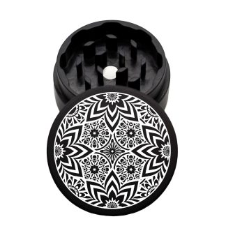 USA Made The Puck® Grinder: Trippy Hippie, Black, 1.750 [45mm], 2 Piece