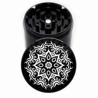 8 Point Mandala 63mm Black 4-Piece Weed Crusher