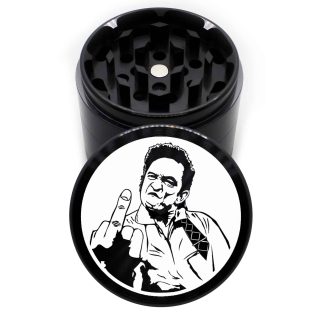 Johnny Cash 2 63mm Black 4-Chamber Weed Grinder