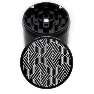 Cubic Design 63mm Black 4-Piece Cannabis Grinder