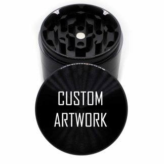 Custom Design 63mm Black 4-Piece Aluminum Cannabis Grinder