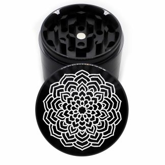 Larkspur Mandala 63mm Black 4-Piece Aluminum Cannabis Grinder