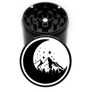 Moon Mountain 63mm Black 4-Part Marijuana Grinder