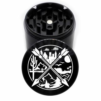 NSEW Compass 63mm Black Metal Weed Grinder – 4 Chamber