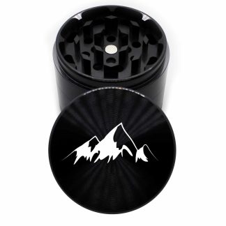 Peaks Engraved 63mm Black 4-Piece Weed Crusher