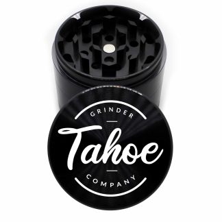 Tahoe Grinder Co Logo Round 63mm Black 4-Chamber Cannabis Grinder