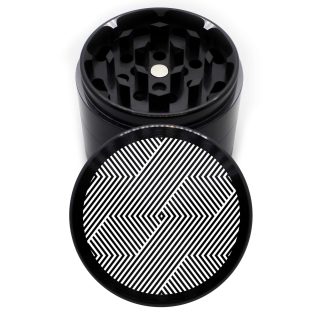Trippy V2 63mm Black 4-Piece Cannabis Grinder