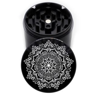 Web Design 63mm Black 4-Part Herb Grinder with Kief Catcher