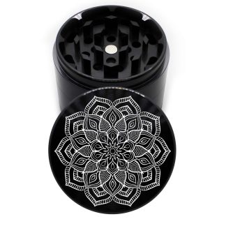 Zinnia Mandala Edition 63mm Black 4-Piece Herb Grinder