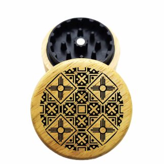 The Hybrid™ Mini Grinder: 4 Corners – 2.3" Wood Top Weed Grinder – Two Piece