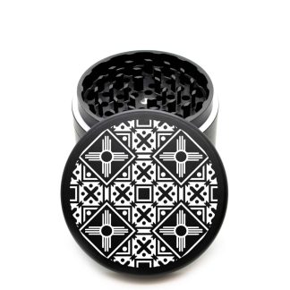 USA Made The Puck® Grinder: 4 Corners – 90mm Black Aluminum Herb Grinder