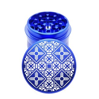 4 Corners Blue Mini Aluminum Weed Grinder – Compact Crusher