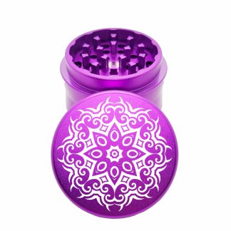 8PT Mandala Purple Aluminum Weed Grinder – Best Pocket Crusher