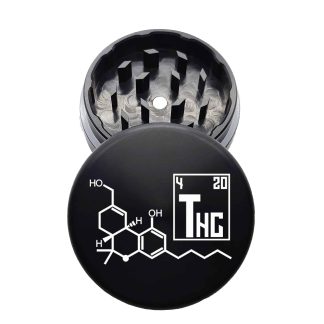 USA Made: THC Molecule, The Puck® Grinder, Gen II, Black, 63mm, 2-Piece