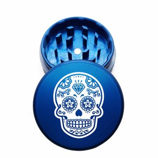 USA Made: Skull, The Puck® Grinder, Gen II, Blue, 63mm, 2-Piece