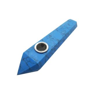 Blue Turquoise Gemstone Pipe with Screen (Style #15)