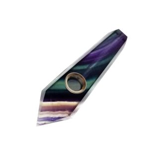 Rainbow Fluorite Gemstone Pipe with Screen (STYLE #5)