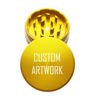 USA Made: Your Custom Artwork, The Puck® Grinder, Gen II, Gold, 63mm, 2-Piece
