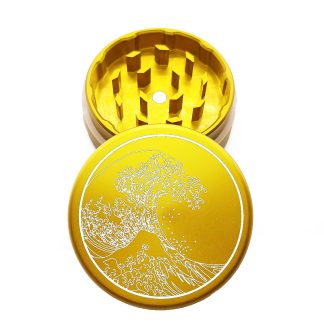 USA Made: The Great Wave Off Kanagawa, The Puck® Grinder, Gen II, Gold, 63mm, 2-Piece