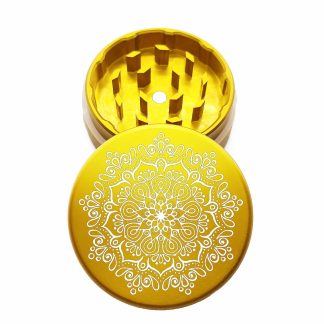 USA Made: Web Mandala, The Puck® Grinder, Gen II, Gold, 63mm, 2-Piece