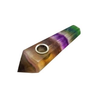 Rainbow Fluorite Gemstone Pipe with Screen (STYLE #12)