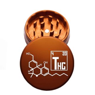 USA Made: THC Molecule, The Puck® Grinder, Gen II, Orange, 63mm, 2-Piece