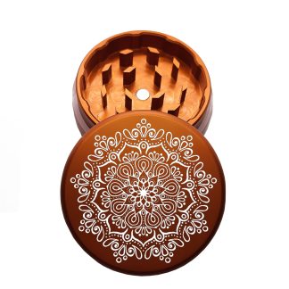 USA Made: Web Mandala, The Puck® Grinder, Gen II, Orange, 63mm, 2-Piece