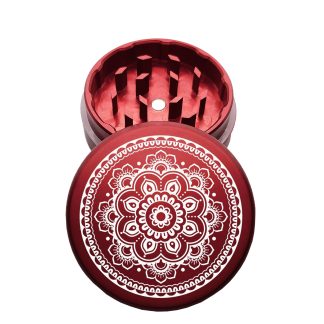 USA Made: Hibiscus, The Puck® Grinder, Gen II, Red, 63mm, 2-Piece