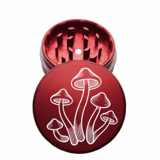 USA Made: Mushrooms, The Puck® Grinder, Gen II, Red, 63mm, 2-Piece