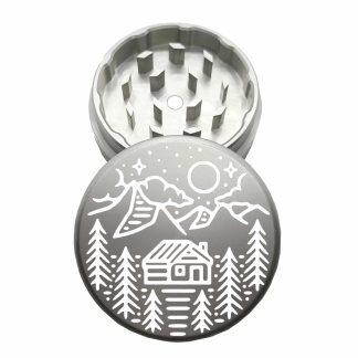 USA Made: Cabin Trees, The Puck® Grinder, Gen II, Silver, 63mm, 2-Piece