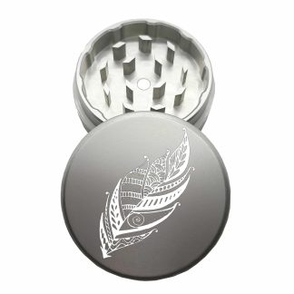 USA Made: Feather, The Puck® Grinder, Gen II, Silver, 63mm, 2-Piece