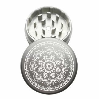 USA Made: Hibiscus, The Puck® Grinder, Gen II, Silver, 63mm, 2-Piece