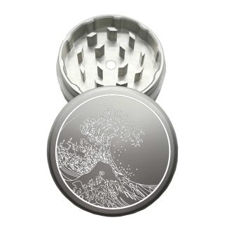 USA Made: The Great Wave Off Kanagawa, The Puck® Grinder, Gen II, Silver, 63mm, 2-Piece